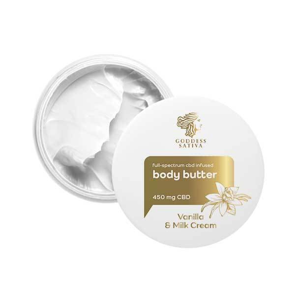 Goddess Sativa: Body Butter Vanilla & Milk Cream (450mg 100ml)